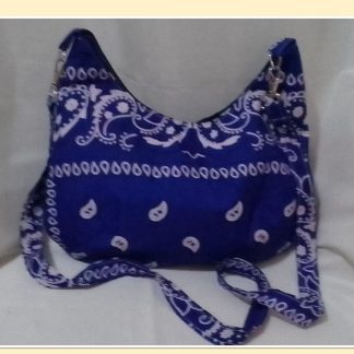 JR: BLUE &WHITE BANDANA SLING BAG