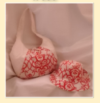 JR: BEIGE & RED HO-BO BAG WITH MATCHING BUCKET HAT