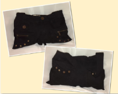 JR: BLACK DENIM PANTS TOTE
