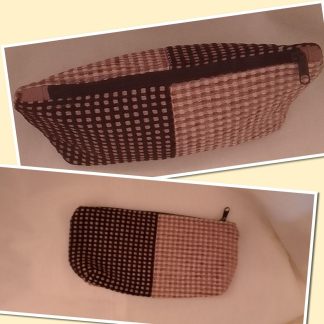 JR: BROWN & BEIGE SMALL COLOUR BLOCK POUCH