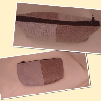 JR: SMALL LIGHT BROWN & BEIGE COLOUR BLOCK POUCH