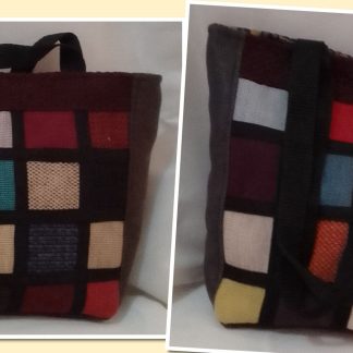 JR: FAUX LEATHER & PACHWORK TOTE