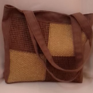 JR: FAUX LEATHER COLOUR BLOCK TOTE